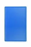 HENDI Schneidbretter, HACCP, Beidseitig Nutzbar, Eine Seite Glatt-eine Seite Mit Saftrille, Für Fisch, GN 1/1, 530x325x(H)15mm, HDPE 500 Kunststoff, Blau