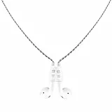 LHOEST Kette Edelstahl Silber für AirPods Pro 1/2/3 Aufsätze Anti Verlust, Magnetische Silberkette Kompatibel für AirPods 1/2/3 Zubehör, Halteband Magnetic Strap Halskette Herren Damen