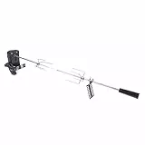 czyuRachel Grillspieß mit Motor, Edelstahl Drehspieß Grill, 100 cm Rotisserie Drehspieß, 2X Fleischnadeln, 220-240V, bis 8 kg