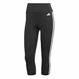 adidas Damen Train Essentials 3-Stripes High-Waisted 3/4 Leggings, Black, XL