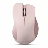 Perixx PERIMICE-621P Kabellose Maus - Silent Click mit Ergo Design - Kompatibel für Desktop und Laptop PC - Kabellos 2.4 GHz - Rosa