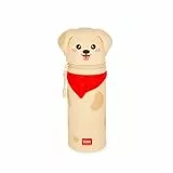 LEGAMI - Kawaii 2-in-1 Schulfach aus weichem Silikon, Golden, Tischstiftehalter, Reißverschluss, Stiftstifte, H 20 cm