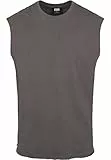 Urban Classics Herren Open Edge Sleeveless Tee – Locker geschnittenes Muskelshirt aus 100% Baumwolle, ärmellos, Sommer Tank Top für Sport & Freizeit,Darkshadow,L