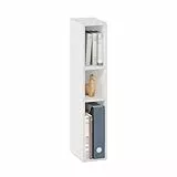 Furinno Fulda 3-stufiges, platzsparendes Aufbewahrungsregal, Bücherregal, 15 cm Breite, Weiß