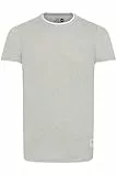 !Solid Rigos Herren T-Shirt Kurzarm Shirt Mit Rundhalsausschnitt Im Double-Layer-Look Aus 100% Baumwolle, Größe:M, Farbe:Monument (2545)