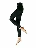 Nur Die Leggings 80 DEN Strumpfhose ohne Fuß Blickdicht warm extra breiter Komfortbund Damen, schwarz, S