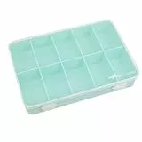 Craftelier - Organizer Box mit 10 Fächern für Scrapbooking und Bastelmaterial | Maße 26,5 x 17,8 x 4,2 cm (10.4' x 7' x 1.65') - Türkis und Transparente Farbe