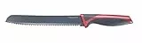 Westmark Brotmesser, mit langer Wellenschliff-Klinge, Klingenlänge: 20 cm, mit Klingenschutz, Rostfreier Edelstahl/Kunststoff, Anthrazit/Rot, 14552280