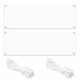 MIPIACE 2 Set 200x100cm Großes Leeres Banner Weiß Banner Selbst Gestalten mit ösen Polyester Banners Personalisiert mit 6m Hängendem Seil für Partyfeiern für Geburtstag DIY Painting Outdoor