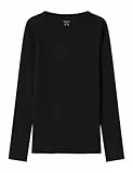 NAME IT Mädchen Nkfnakal Short Top Noos Langarmshirt, Schwarz, 146-152 EU
