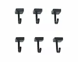 WENKO Magnethaken Mod. Jet 6er Set praktische Haken im minimalistischen Industrial-Design für magnetische Flächen Maße je 2,2 x 3,9 x 2,3 cm Schwarz
