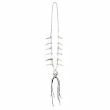 Boland 74192 - Halskette Totenköpfe, Beige, Unisex, Kette, Knochen, dehnbar, Hals-Schmuck, Modeschmuck, Pirat, Zombie, Kostüm, Karneval, Mottoparty
