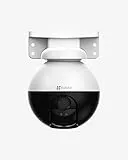 EZVIZ 3K 360° PTZ WLAN Überwachungskamera Außen, WLAN IP Kamera mit automatischer Verfolgung, Personen- und Fahrzeugerkennung, Farbnachtsicht und Zwei-Wege-Audio, IP65 wasserdicht, C8W Pro 5MP