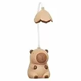 KBIBCK Schreibtischlampe Kinder, Schreibtischlampe LED Dimmbar Capybara mit anspitzer mit behälte, USB Tragbare Wiederaufladbare (A)
