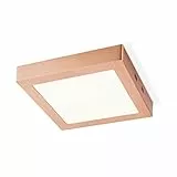 Home Sweet Home Moderner LED Deckenleuchte | Ska | Quadrat | 22/22/3.6cm | Kupfer | Deckenstrahler aus Metall gemacht | LED integriert | 15W | 1500lm | 3000k | warmweißes Licht