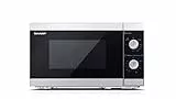 Sharp Mikrowelle YC-MG01E-S mit Grill 20L, Silber, 800W Mikrowelle, 1000W Grill, Manuelle Steuerung