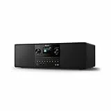 Philips TAM6500/10 100-Watt-Mikro-Musiksystem, Bluetooth 6.0, Auracast, DAB+/UKW-Radio, CD/USB/Audio-Eingang, Bassreflex-Lautsprecher, Farbdisplay, Fernbedienung, Recyceltes Plastik – Schwarz