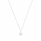 s.Oliver Kette mit Anhänger 925 Sterling Silber Mädchen Kinder Halsschmuck, mit Zirkonia synth., 37+3 cm, Silber, Hufeisen, Kommt in Schmuck Geschenk Box, 2032579