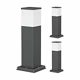ledscom.de 3 Stück Wegelicht/Pollerleuchte POLLY für außen, IP44, 35 cm, anthrazit, 1x G9 max. 10W