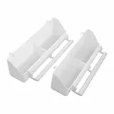 Vibsky Futterspender für Sittiche mit Sitzstange, 2 Stück, Doppelfach, Futterbox, Kunststoff, auslaufsicher, C, Weiß