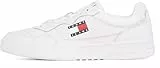 TOMMY JEANS Herren Cupsole Sneaker Essential aus Leder, Weiß (White), 43