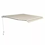 Outsunny Alu-Markise Sonnenschutz Aluminium-Gelenkarm-Markise 450 x 300 cm, Polyester, Beige