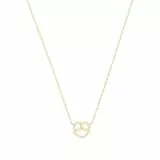 Amor Kette mit Anhänger 925 Sterling Silber Damen Halsschmuck, mit Zirkonia synth., 40+5 cm, Brezel, Kommt in Schmuck Geschenk Box, 2039235