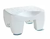 WENKO Badewannenhocker Mod. Secura rutschsicherer Sitz aus robustem Kunststoff max. Belastbarkeit 150 kg mit Wasserablauf 40 x 21 x 31 cm Weiß