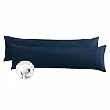 Aisbo Seitenschläferkissen Bezug 40 x 145 Baumwolle 2er Set Blau - weiche Kissenbezug 40x145 mit Reißverschluss, 40x145cm Pillow Cover Pillowcase