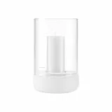 blomus | Windlicht | Calma | Beton/Glas Lily White | M 12x12x20cm | Indoor |