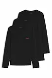 HUGO Herren Ls-Shirt Rn Triplet Longsleeve, Black1, L EU