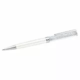 Swarovski Crystalline Kugelschreiber, Weißer, Verchromter Stift mit Edlen Swarovski Kristallen