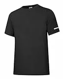 Herren Rash Guard UPF 50+ Sonnenschutzkleidung Kurzarm-T-Shirts für Männer Leichte, schnell trocknende SPF UV Swim Surfing Tees Schwarz 01-3XL