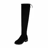 Generisch 2026 Stiefeletten Damen Damen Stiefel Winter Overknee Stiefel Lange Stiefel Komfort Chunky Heels Schuhe (Black, 39)