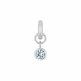 Amor Charm 925 Sterling Silber Damen Charms, mit Zirkonia synth., 1,5 cm, Silber, Januar, Kommt in Schmuck Geschenk Box, 2038533