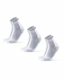 DANISH ENDURANCE Quarter Laufsocken, Knöchelhohe Sportsocken, Atmungsaktive Socken, Damen & Herren, 3 Paar, Weiß, 43-47