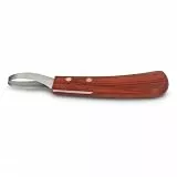 Luqeeg Farrier Tools Hufmesser - Öse Ovales Pferdehufmesser mit Holzgriff, Rinderhufschneider aus Edelstahl, 19,5 cm/7,68 Zoll