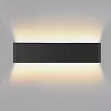 Lureshine Wandleuchte Innen 16W 40cm Up and Down Wandleuchte Aluminium Dekoration/Moderne Wandlampe Warmweiß 3000k Wandleuchten für Wohnzimmer|Schlafzimmer|Korridor|Treppenhau(Schwarz)