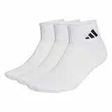 adidas Unisex Cushioned Sportswear Ankle Socks 3 Pair Pack, white/white/black, 45-48