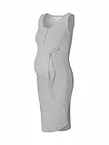 ESPRIT Maternity Damen Dress Nursing Sleeveless Kleid, Hellgrau meliert-045, Large