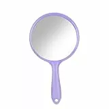 FESSOSKO Handspiegel mit Griff Doppelseitiger Spiegel 1X/3X Vergrößerung Spiegel Kosmetikspiegel Schminkspiegel Runde Form für Damen Tägliche Make-up (Lila)