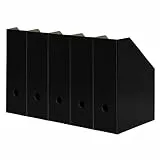 LANDRÉ Stehsammler A4, aus stabilem Karton, 10,5 cm breit, schwarz, 5 Stück