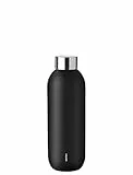 Stelton Thermosflasche Keep Cool - Thermo-Trinkflasche - Doppelwandige Isolierkanne - Moderner Design-Thermobecher für Wasser, heiße & kalte Getränke, Kaffee, Tee - 0,6 Liter, Schwarz