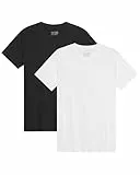 DANISH ENDURANCE Kurzarm Herren T Shirt aus Modal & Bio-Baumwolle, V-Ausschnitt, 1er, 2er oder 4er Pack, Mehrfarbig (1xWeiß, 1xSchwarz) - 2er Pack, L