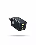 Baseus Enerfill USB C Ladegerät 100W, 3-Ports USB C Netzteil, PD Ladegerät mit PPS, GaN Schnellladegerät kompatibel mit MacBook Pro/Air, iPad, Laptop, iPhone 16 Pro Max, Galaxy S25, Pixel, Schwarz