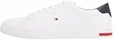 Tommy Hilfiger Herren Vulcanized Sneaker Essential Leather Detail Schuhe, Weiß (White), 43