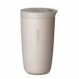 VINSUN Thermobecher Kaffee to go 350ml - auslaufsicher, doppelwandig isoliert, Edelstahl - Heiß & Kaltgetränke - Kaffeebecher mit Quick Press Verschluss für Auto, Uni