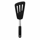 OXO Good Grips flexibler Omelettwender – spülmaschinenfester Pfannenheber aus Silikon und Edelstahl zum einfachen Wenden von Omeletts und mehr – schwarz