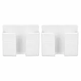 SOLUSTRE 2 Stück Wandhalterung für Handy Selbstklebend Abs Telefonhalterung mit Ladekabel Notch für Küche Schlafzimmer Wohnzimmer Büro Stabile Beschädigungsfreie Handyhalterung zur