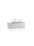 blomus -NEXIO- Kleenexbox aus mattiertem Edelstahl, Kosmetiktuchbox für alle Papiertücher, Papiertuchspender Ein-Hand-Bedienung, exklusives Badaccessoire (H / B / T: 7 x 24 x 12 cm, Edelstahl, 66653)